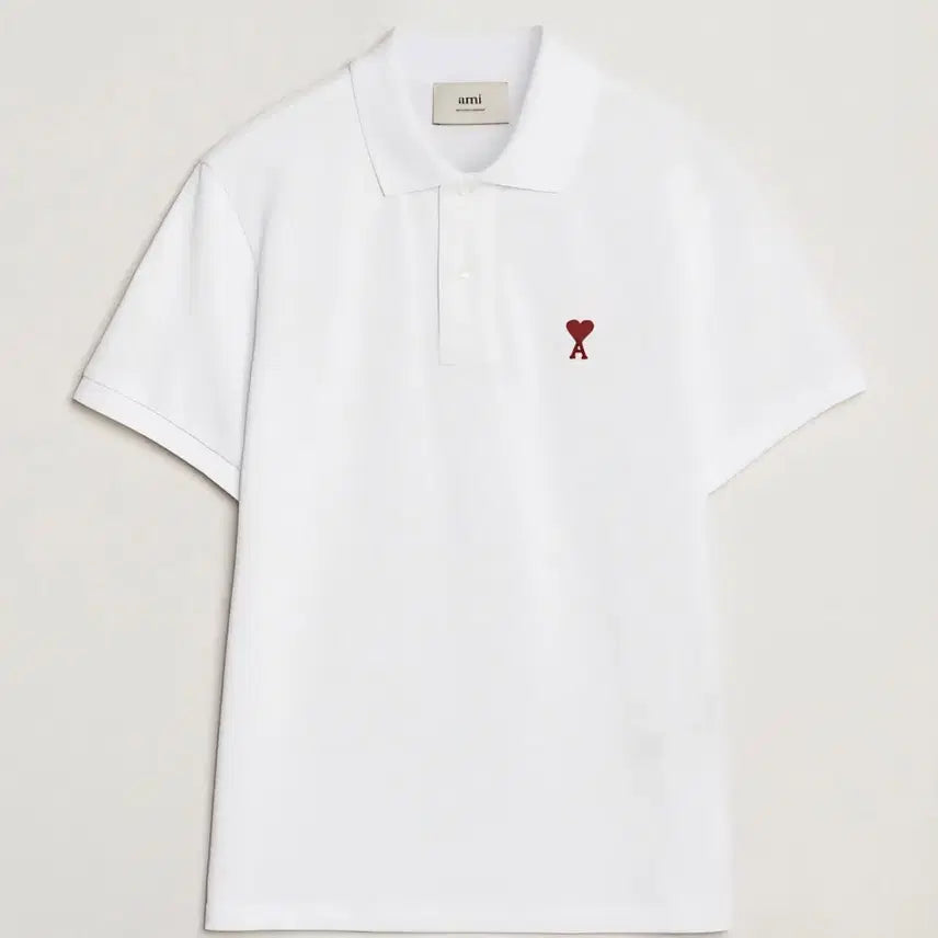 [BUNJANG] AMI Paris White Polo T-shirt XL / 아미 PK 카라티 XL