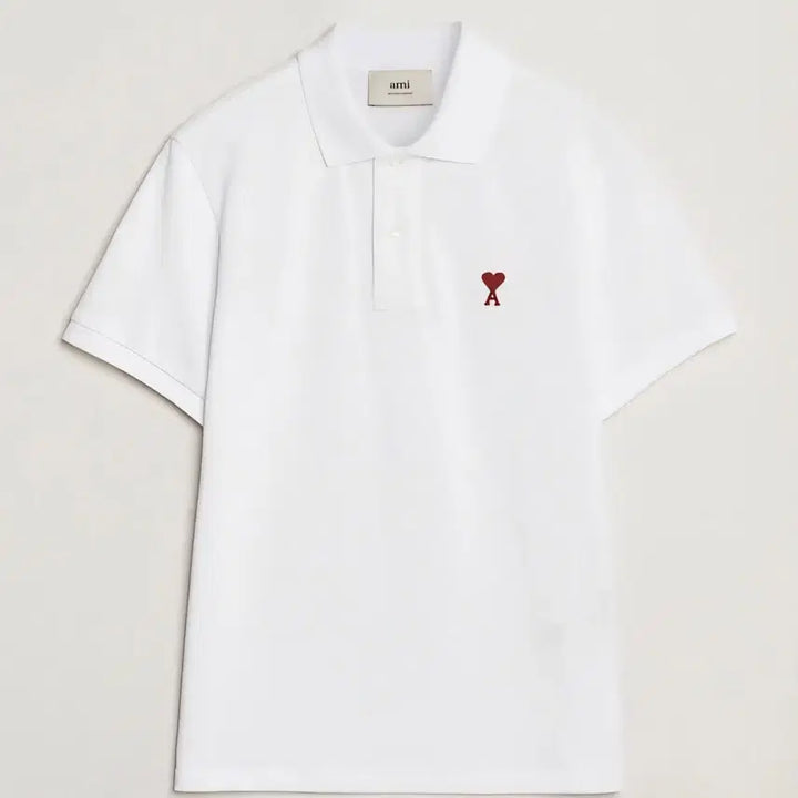 [BUNJANG] AMI Paris White Polo T-shirt XL / 아미 PK 카라티 XL