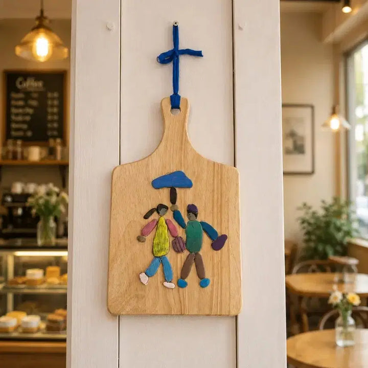 [BUNJANG] Handmade Stone Art: "Affectionate Lovers in the Rain" Wall Hanging / 빗속의 다정한 연인 소품