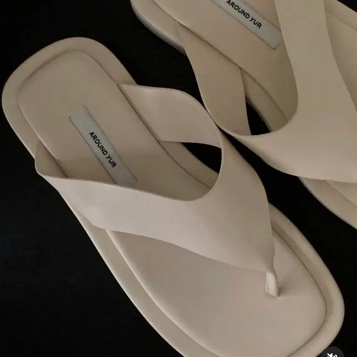 [BUNJANG] Around Yu The Semi Flip Flop Cream Size 225 / 어라운드율 더세미 플립플랍 크림 225사이즈 새상품