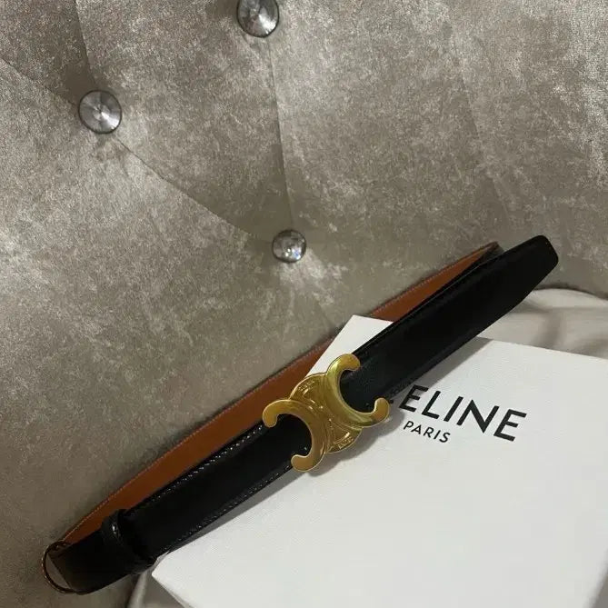 [BUNJANG] Celine Triomphe Belt Black/Brown / 셀린느 트리오페 벨트 블랙/브라운