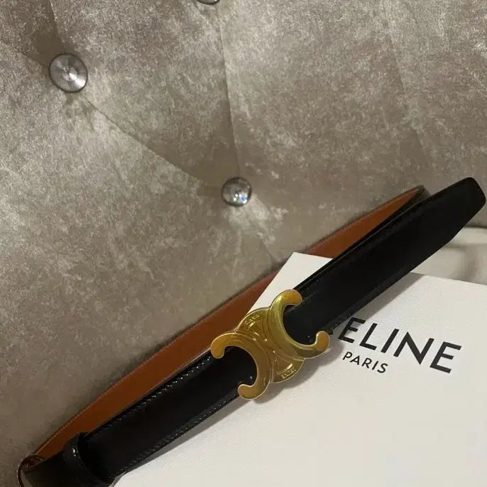 [BUNJANG] Celine Triomphe Belt Black/Brown / 셀린느 트리오페 벨트 블랙/브라운