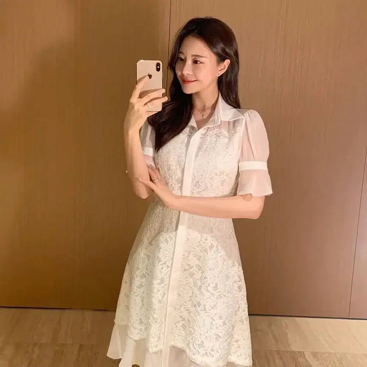 [BUNJANG] Roar Aroir Le Blanc Dress / 로아르 아옳이 르블랑 원피스