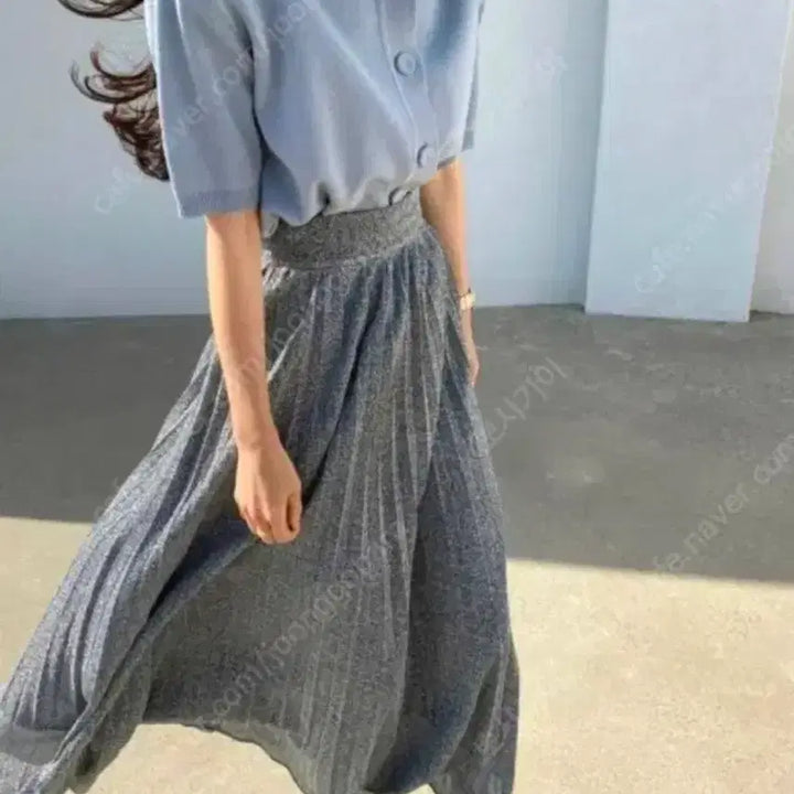 [BUNJANG] DRAGONBLUES Glitter Pleated Skirt - Black, Size M / DRAGONBLUES  드래곤블루스 글리터 플리츠스커트 M