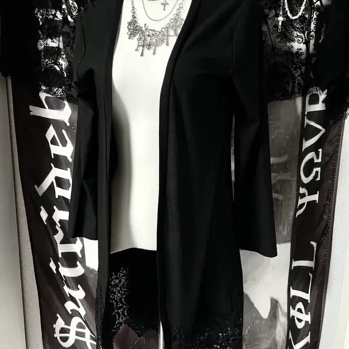 [BUNJANG] Cecil McBee Gothic Lace Long Cardigan / CecilMcBee 세실맥비 고딕 레이스 롱 가디건 고스로맨틱아방가르드