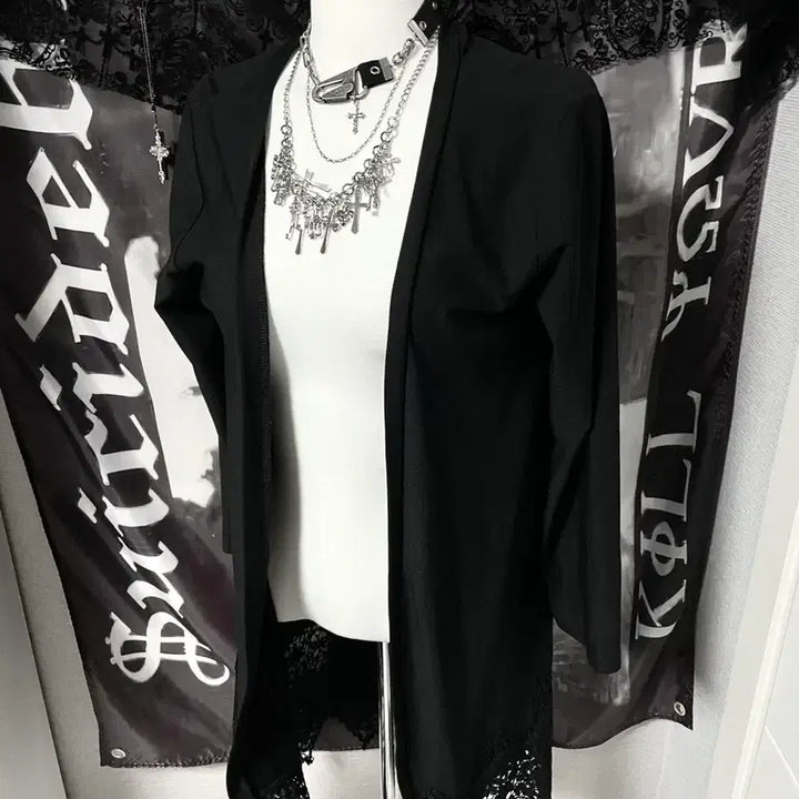 [BUNJANG] Cecil McBee Gothic Lace Long Cardigan / CecilMcBee 세실맥비 고딕 레이스 롱 가디건 고스로맨틱아방가르드