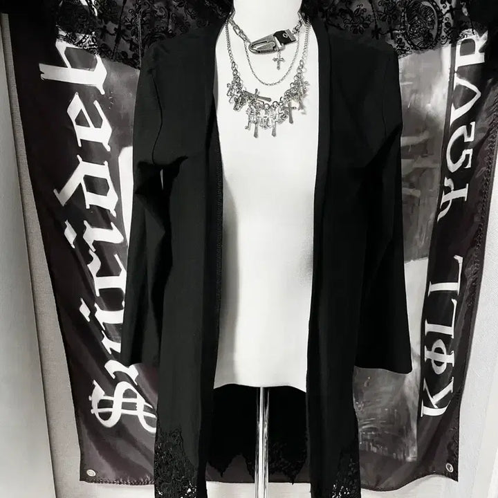 [BUNJANG] Cecil McBee Gothic Lace Long Cardigan / CecilMcBee 세실맥비 고딕 레이스 롱 가디건 고스로맨틱아방가르드
