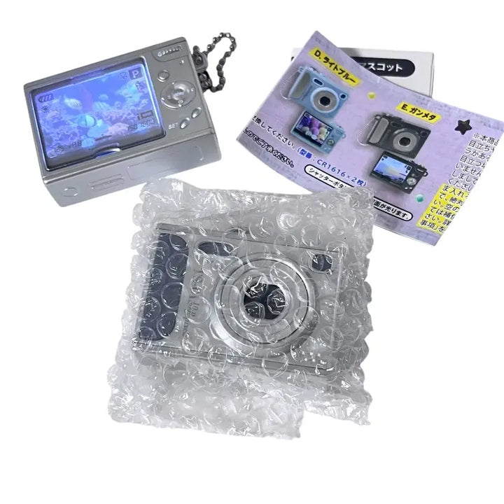 [BUNJANG] Silver Digital Camera Miniature Gacha Keyring (Sealed) / [실버 미개봉] 디지털 카메라 미니어쳐 가챠 키링