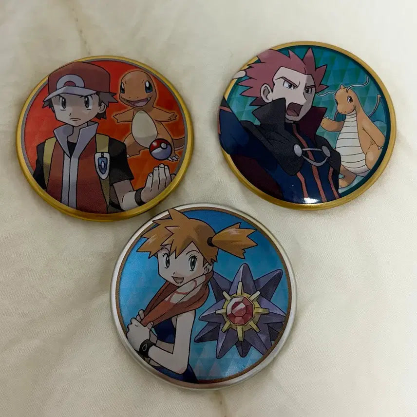 [BUNJANG] Pokemon Trainer Can Badge Set: Red, Lance, Misty / 포켓몬 트레이너 캔뱃지 레드 / 목호 / 이슬 일괄