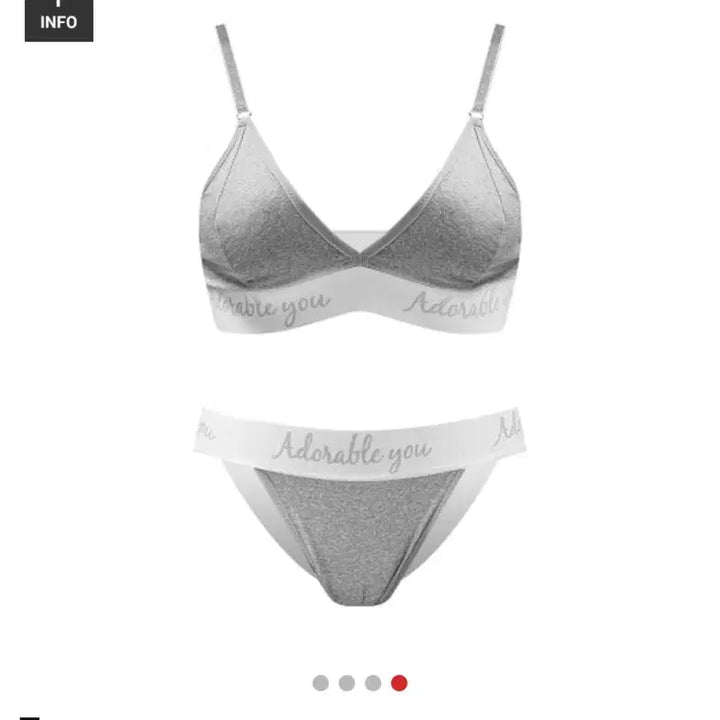 [BUNJANG] Adorable You Signature Bralette &amp; Thong Set - Mélange Grey / [새상품] 어도러블유 시그니쳐 브라렛 티팬티 세트
