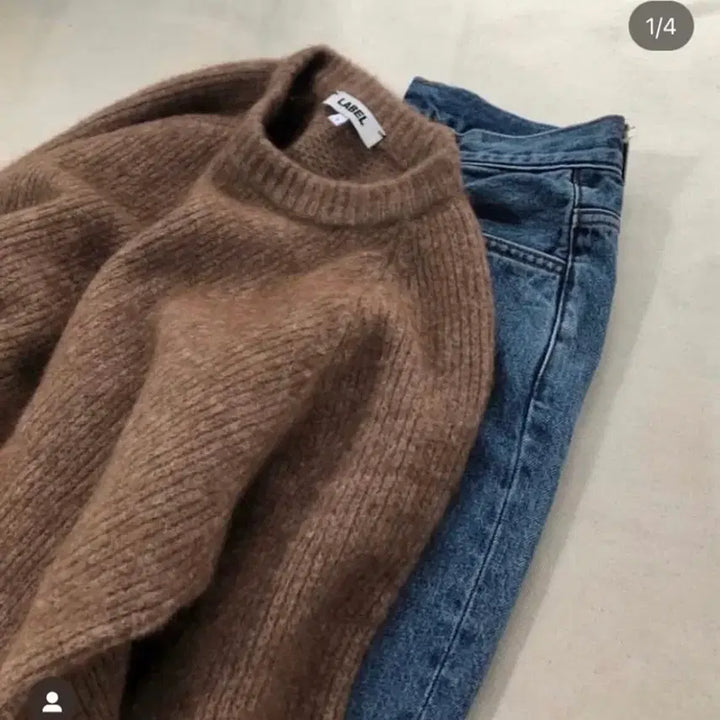 [SOLD OUT] 2) 라벨아카이브 플러피 라마 니트 스웨터 브라운