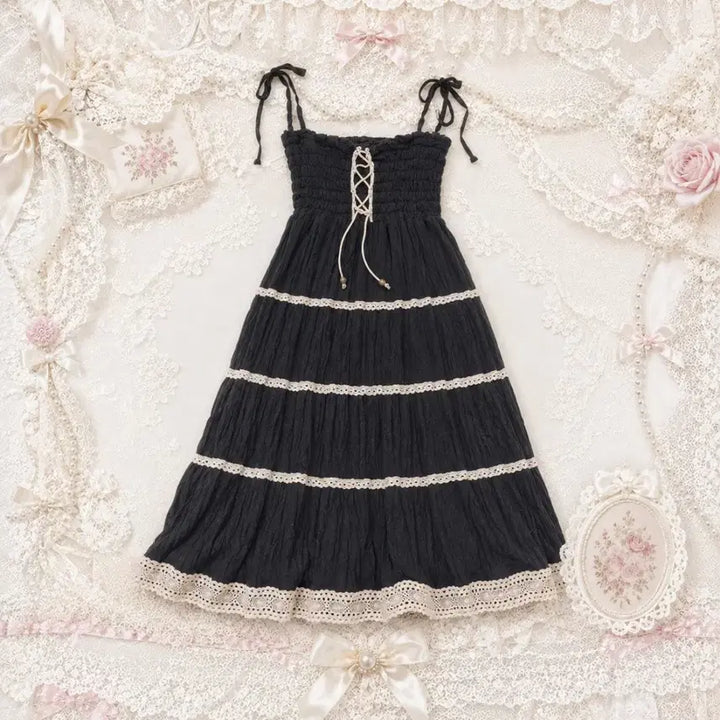 [BUNJANG] Vintage Eyelet Long Dress / 빈티지 롱원피스 아일렛원피스 리즈리사 갸루 라떼 히메 짜잔씨 오네 핀터깔