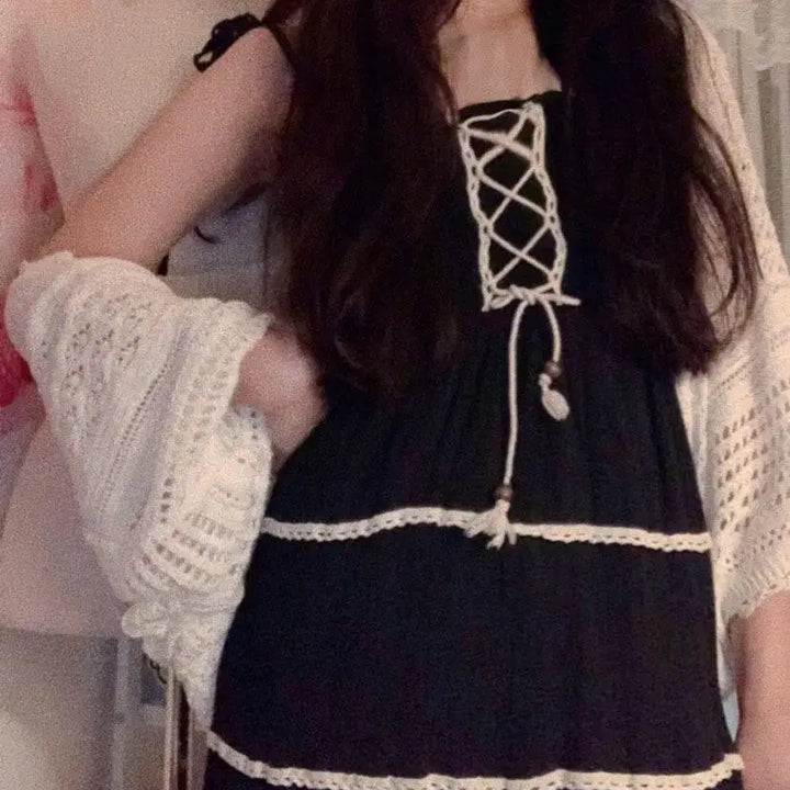[BUNJANG] Vintage Eyelet Long Dress / 빈티지 롱원피스 아일렛원피스 리즈리사 갸루 라떼 히메 짜잔씨 오네 핀터깔