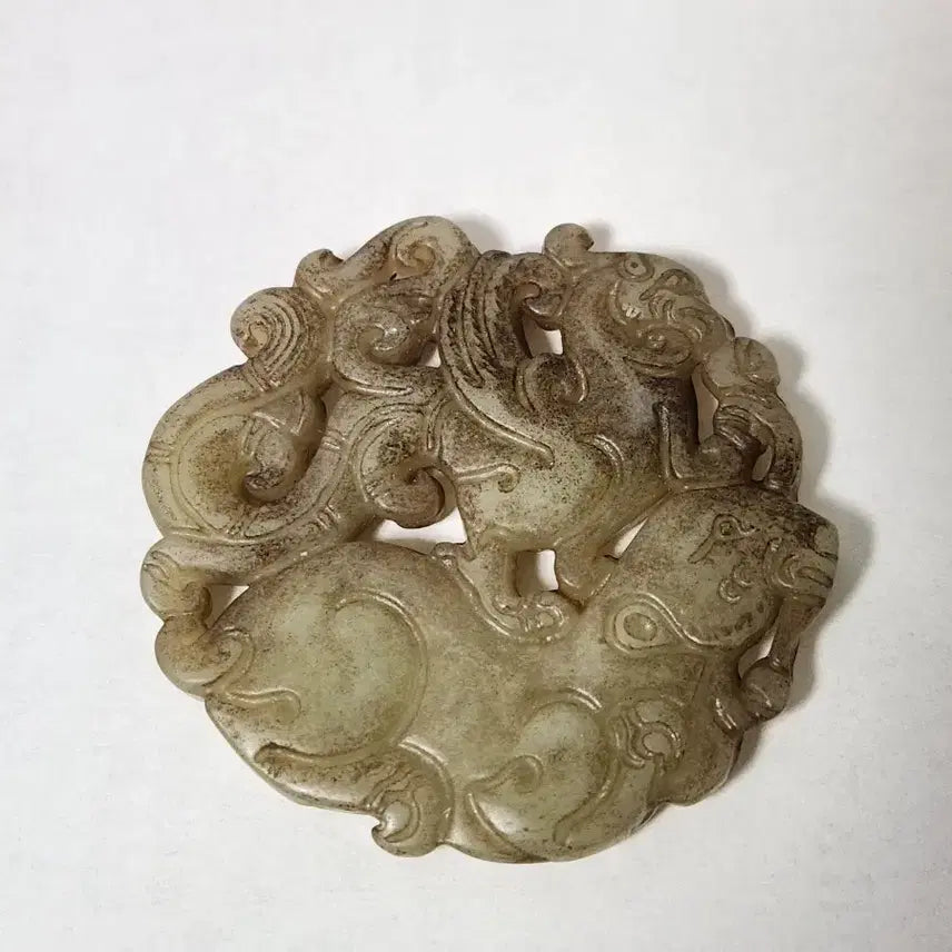 [BUNJANG] Natural Jade Chinese Porcelain Ornament / 천연옥 높이0.5cm폭5.5cm 중국도자기