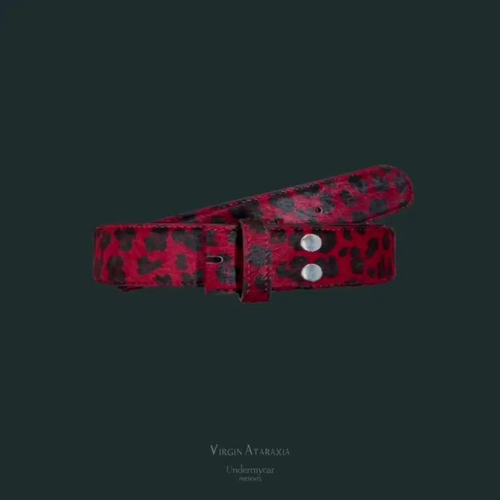 [BUNJANG] Undermycar Calf Hair Module Belt Red Leopard / [os] 언더마이카 카프 헤어 모듈 벨트 레드 레오파드