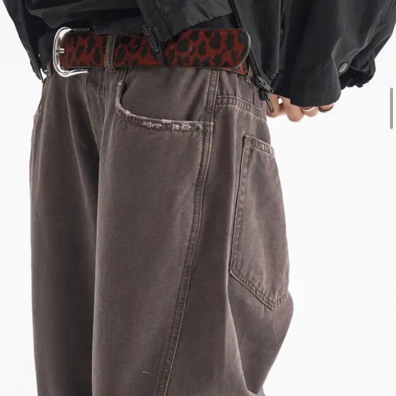 [BUNJANG] Undermycar Calf Hair Module Belt Red Leopard / [os] 언더마이카 카프 헤어 모듈 벨트 레드 레오파드