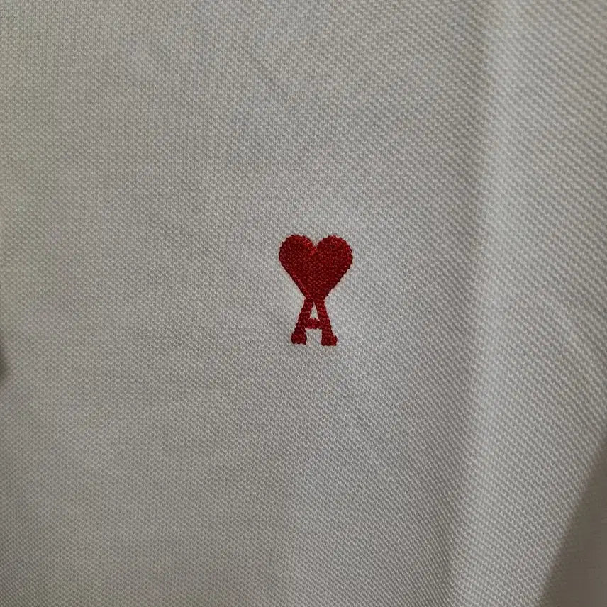 [BUNJANG] AMI Small Heart Short Sleeve Polo Shirt White / 아미 하트 반팔 pk 카라 티셔츠 화이트 새상품 무료배송