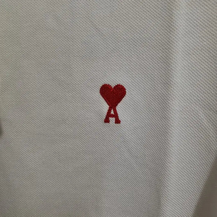 [BUNJANG] AMI Small Heart Short Sleeve Polo Shirt White / 아미 하트 반팔 pk 카라 티셔츠 화이트 새상품 무료배송