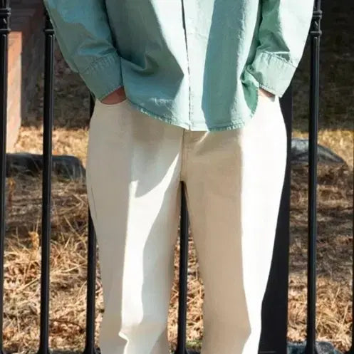 [BUNJANG] Firstfloor Garment Dyed Shirt Washed Teal Size 52 / [새상품] 퍼스트플로어 가먼트 다이드 셔츠 바랜 옥색 52사이즈