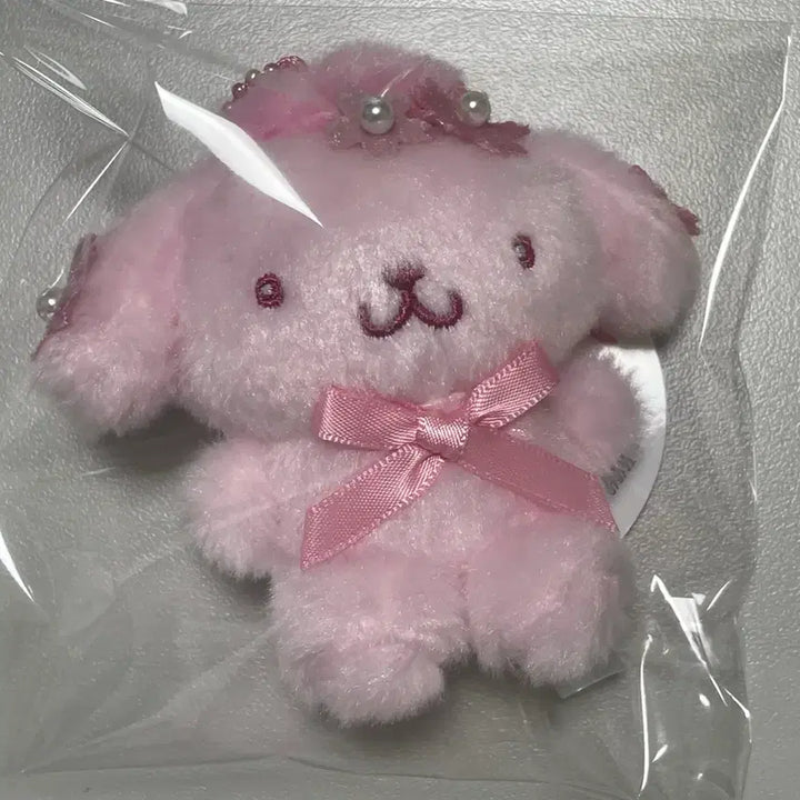[BUNJANG] Sanrio Pompompurin 8cm Doll Keychain with Cherry Blossom Accent / 산리오 핑크톤 벚꽃 폼폼푸린 인형 8cm 키링