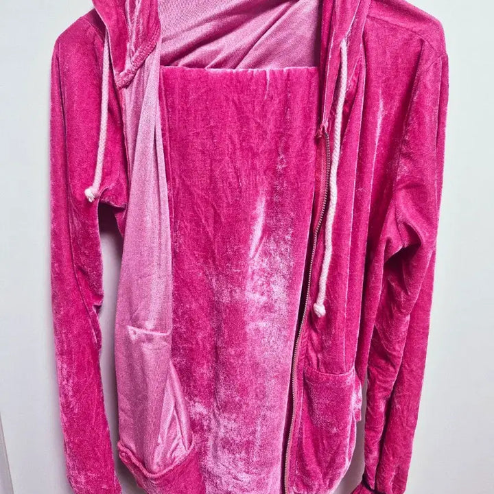 [BUNJANG] Juicy Couture Style Hot Pink Velvet Tracksuit Set / 쥬시꾸뛰르st 핫핑크 벨벳 트레이닝 셋업