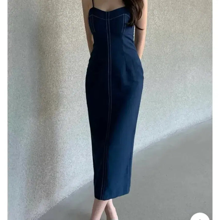 [BUNJANG] Zenithon Bustier Stitch Long Dress / [새상품] 제니스온 뷔스티에 스티치 롱 원피스