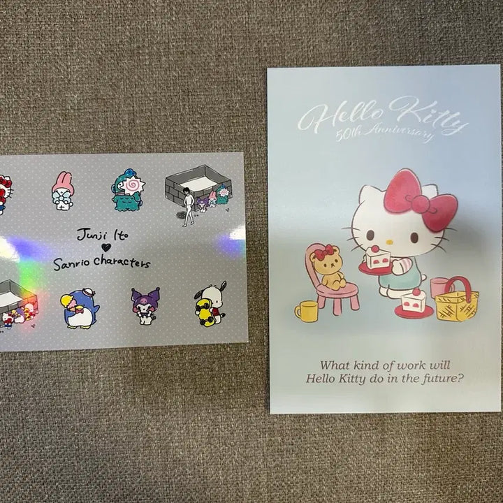 [BUNJANG] Hello Kitty 50th Anniversary Postcard + Junji Ito Sanrio Postcard / 헬로키티 50주년 엽서 + 이토준지 산리오 엽서