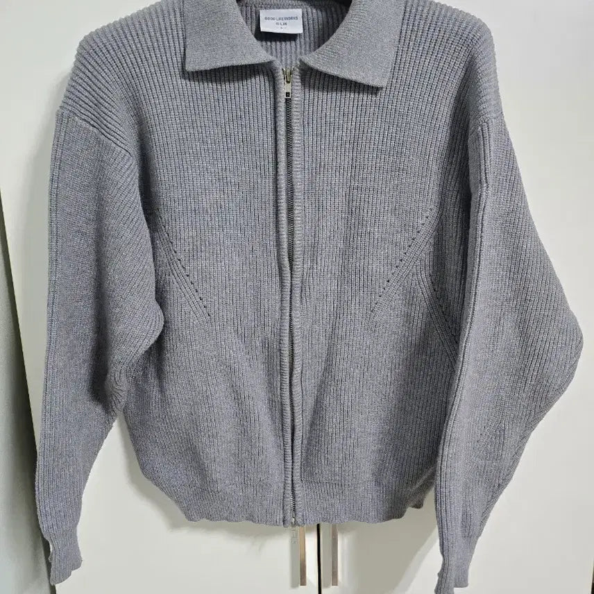 [BUNJANG] Goodlife Works Knit Zip-Up Cardigan Gray L / 굿라이프웍스 니트 집업 가디건 회색 L