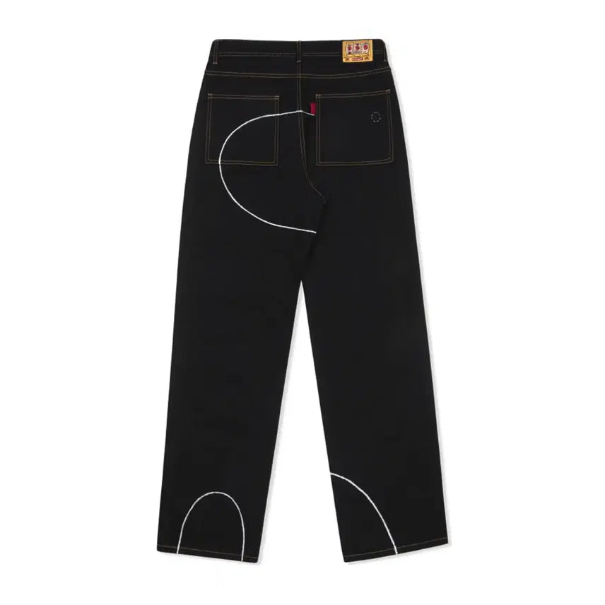 [BUNJANG] Kusnerf Line Painting Jeans Black/White / [2] 쿠스너프 라인 페인팅 진 블랙,화이트