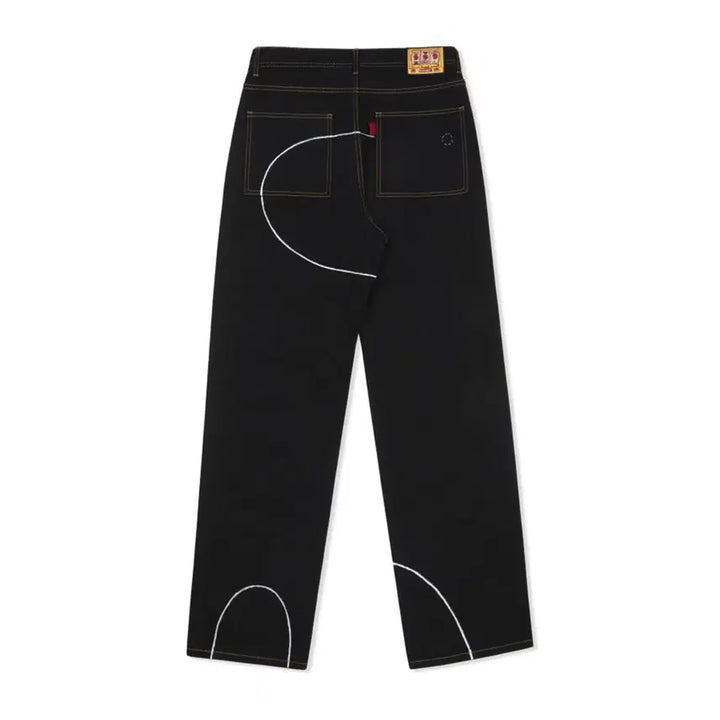 [BUNJANG] Kusnerf Line Painting Jeans Black/White / [2] 쿠스너프 라인 페인팅 진 블랙,화이트
