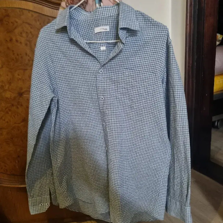 [BUNJANG] S.T. Dupont Classic Checkered Shirt Size 95 / S.T 듀퐁 클래식셔츠블루. 95