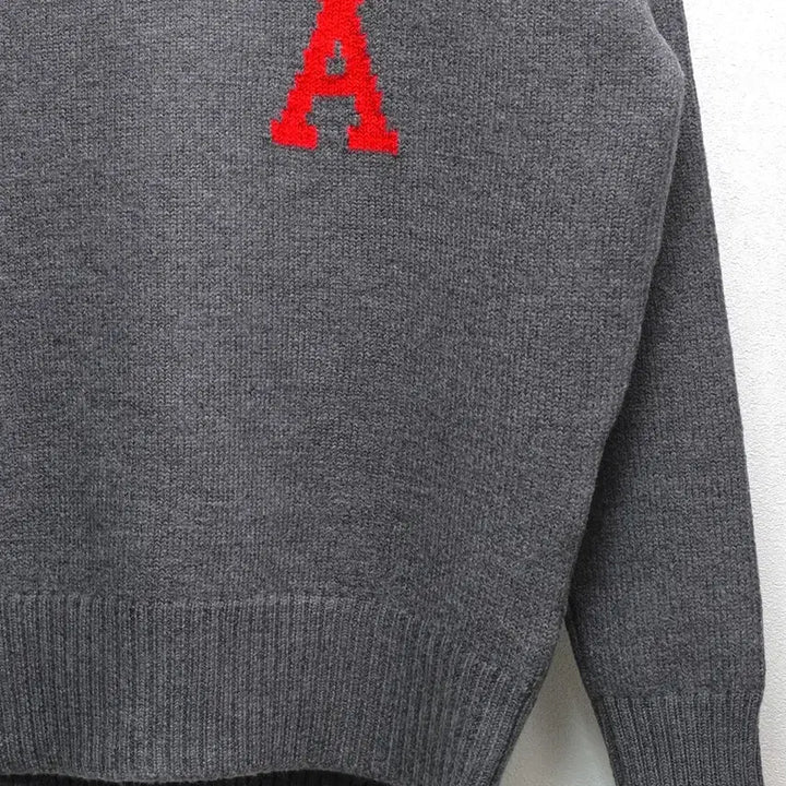 [BUNJANG] AMI Big Heart Intarsia Knit Sweater / 아미 빅하트 인타르시아 니트 S 그레이색상