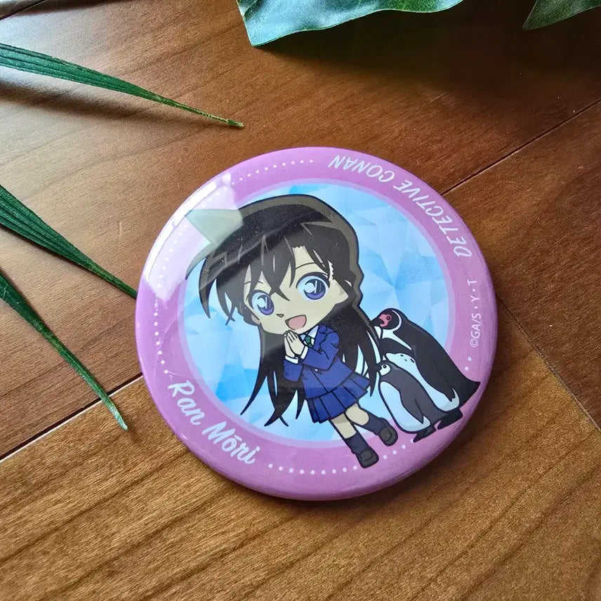 [BUNJANG] Detective Conan Ran Mouri Deformation Penguin Ver. Can Badge (Unsealed) / (개봉품) 명탐정 코난 데포르메 펭귄 Ver. 모리 란 캔뱃지