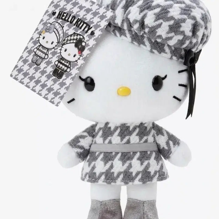 [BUNJANG] Sanrio Hello Kitty Houndstooth Check Plush Keychain / [새상품] 산리오 헬로키티 하운드투스 체크 키링인형