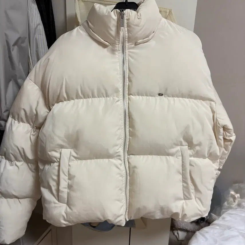 [BUNJANG] Palejade Thinsulate Basic Crop Puffer Jacket Cream Ivory / 페일제이드 신슐레이트 숏패딩 푸퍼 아이보리 크림 크롭 palejade