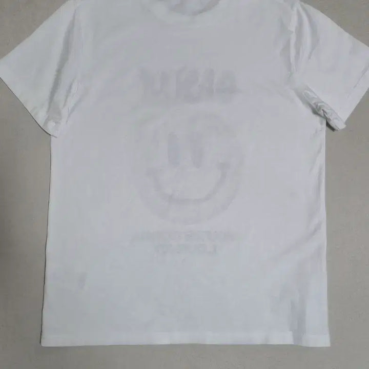 [BUNJANG] GANNI Smiley Printing Short Sleeve T-Shirt White / 가니 스마일 프린팅 반팔 티셔츠 화이트