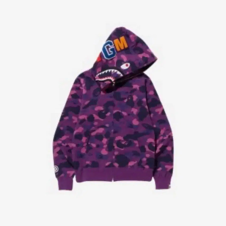 [BUNJANG] Bape Shark Hoodie Purple M / 베이프 샤크 후드집업 퍼플 M