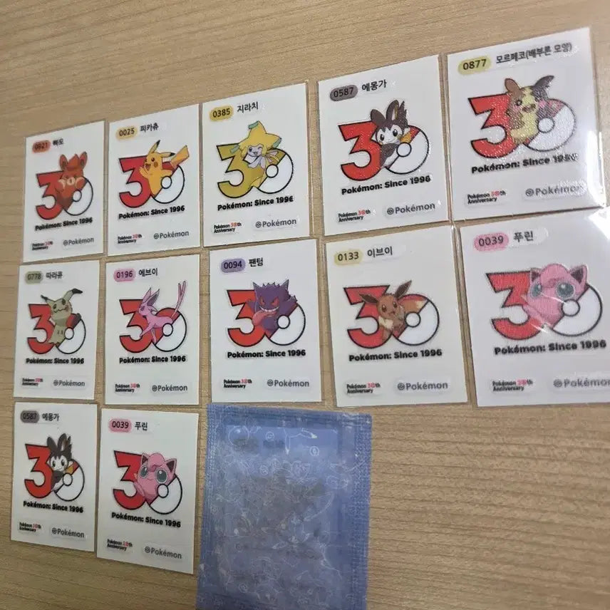 [BUNJANG] Pokemon 30th Anniversary Stickers Bundle Set / 포켓몬 30주년마크 띠부실 일괄