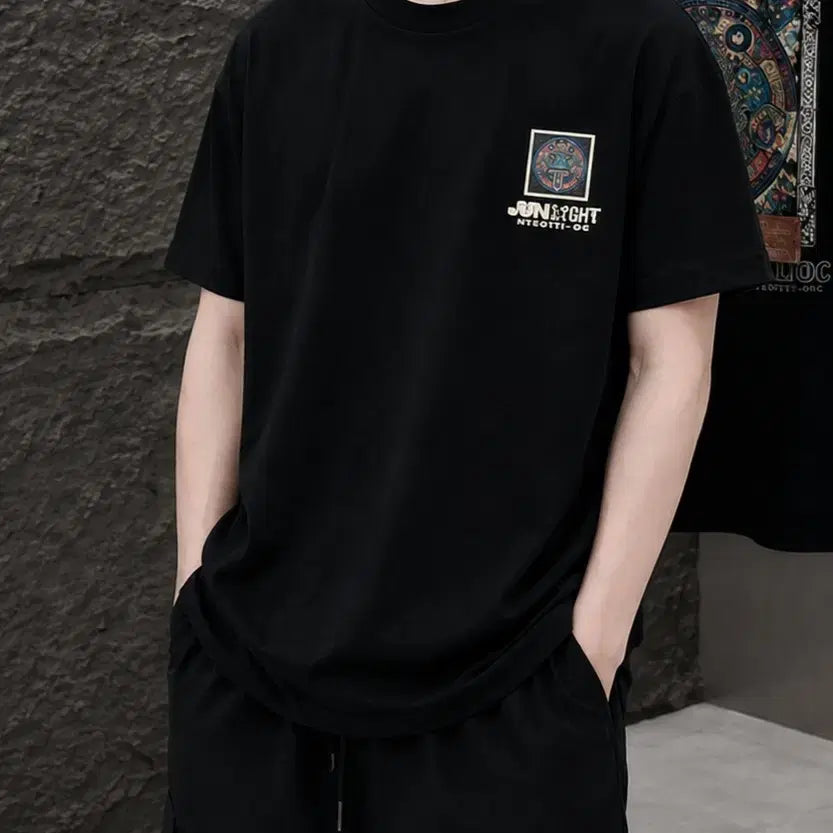 [BUNJANG] Graphic Oversized Cotton T-Shirt Black / 새상품 오버핏 반팔 면티셔츠