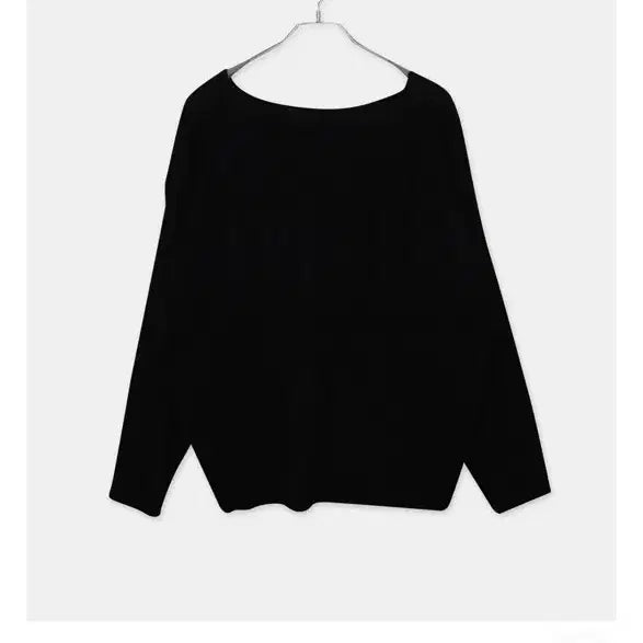[BUNJANG] One-Off Shoulder Long Sleeve Knit Black / 윈더윈더 원오프숄더 긴팔 니트 블랙