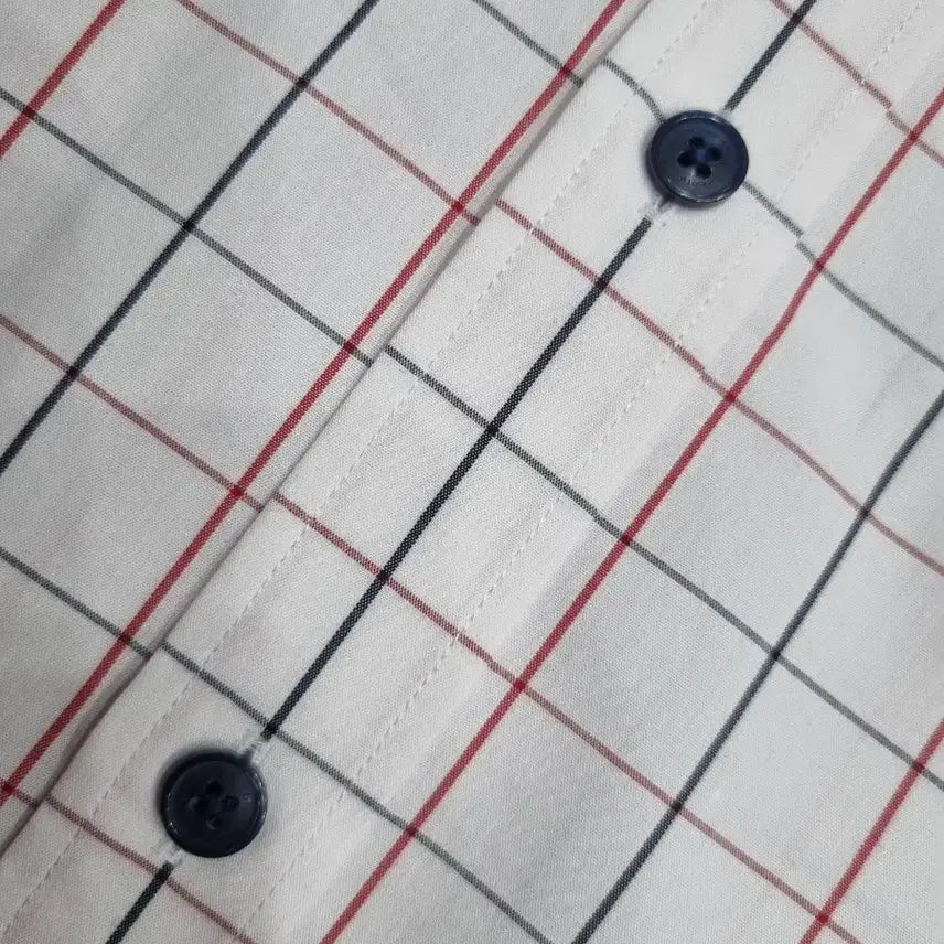 [BUNJANG] Fila White Check Short Sleeve Shirt / 휠라 화이트 체크 반팔 셔츠