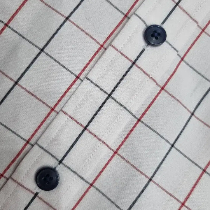 [BUNJANG] Fila White Check Short Sleeve Shirt / 휠라 화이트 체크 반팔 셔츠