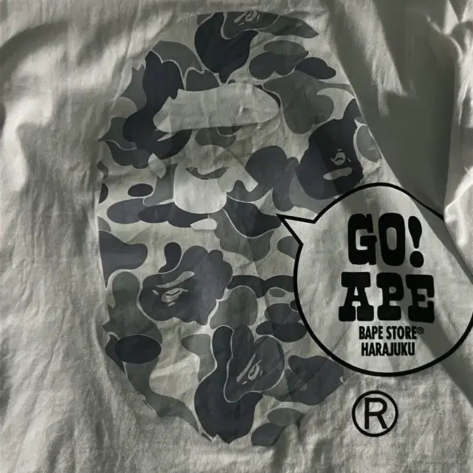 [BUNJANG] A Bathing Ape White Camo T-Shirt - Size M / 베이프 화이트 카모 반팔 티셔츠 M