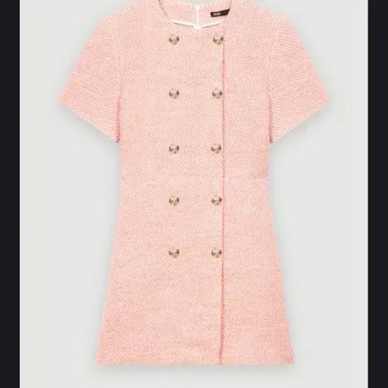 [BUNJANG] Maje Tweed Mini Dress Pink Gold Button Size 38 / 마쥬 원피스 새상품 38 사이즈