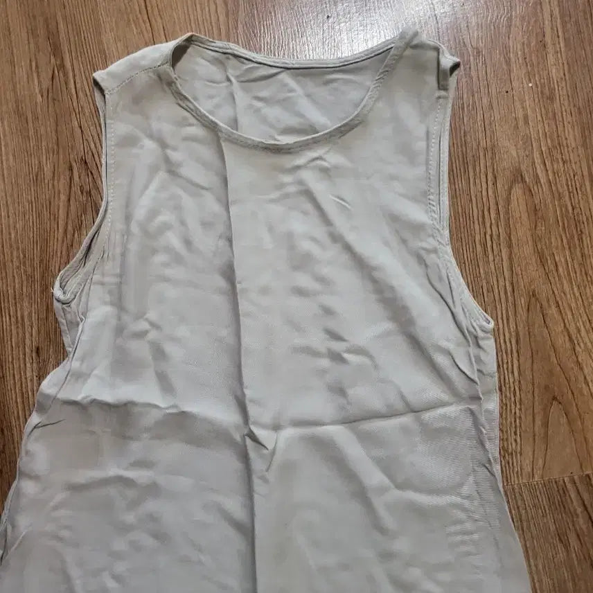 [BUNJANG] Beige Striped Long Dress (Free Size) / 베이지색 롱 원피스 검정색 줄무늬 free사이즈 (총기장121센티)