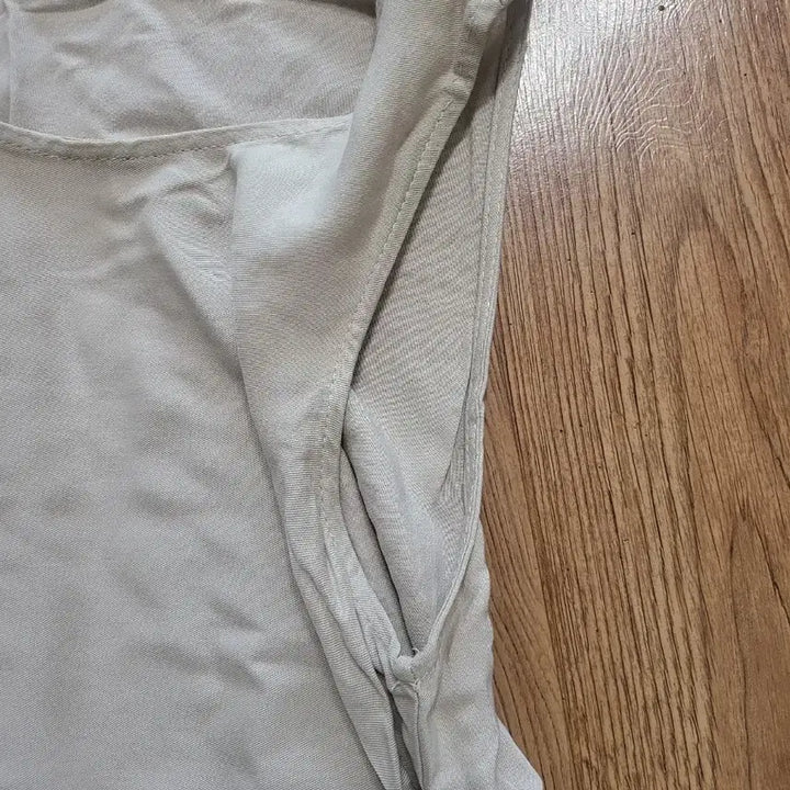 [BUNJANG] Beige Striped Long Dress (Free Size) / 베이지색 롱 원피스 검정색 줄무늬 free사이즈 (총기장121센티)