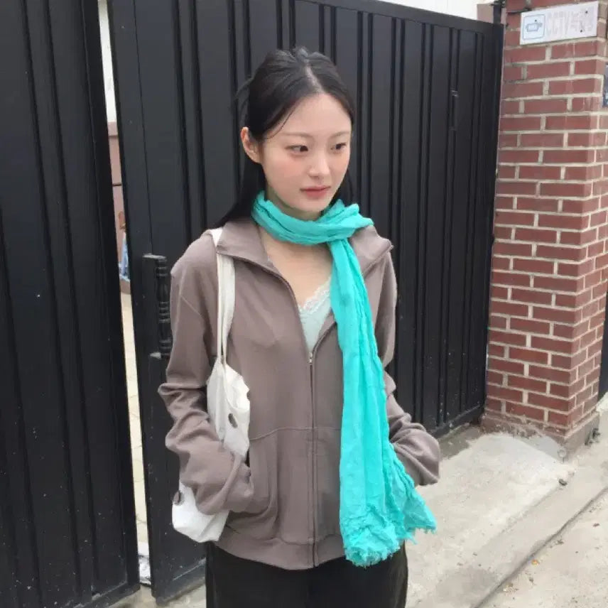 [BUNJANG] How You Made Me Color Pleated Long Scarf / 하우유 메이미 컬러 주름 롱 스카프