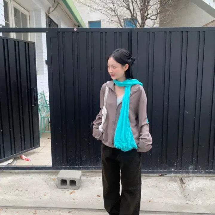 [BUNJANG] How You Made Me Color Pleated Long Scarf / 하우유 메이미 컬러 주름 롱 스카프