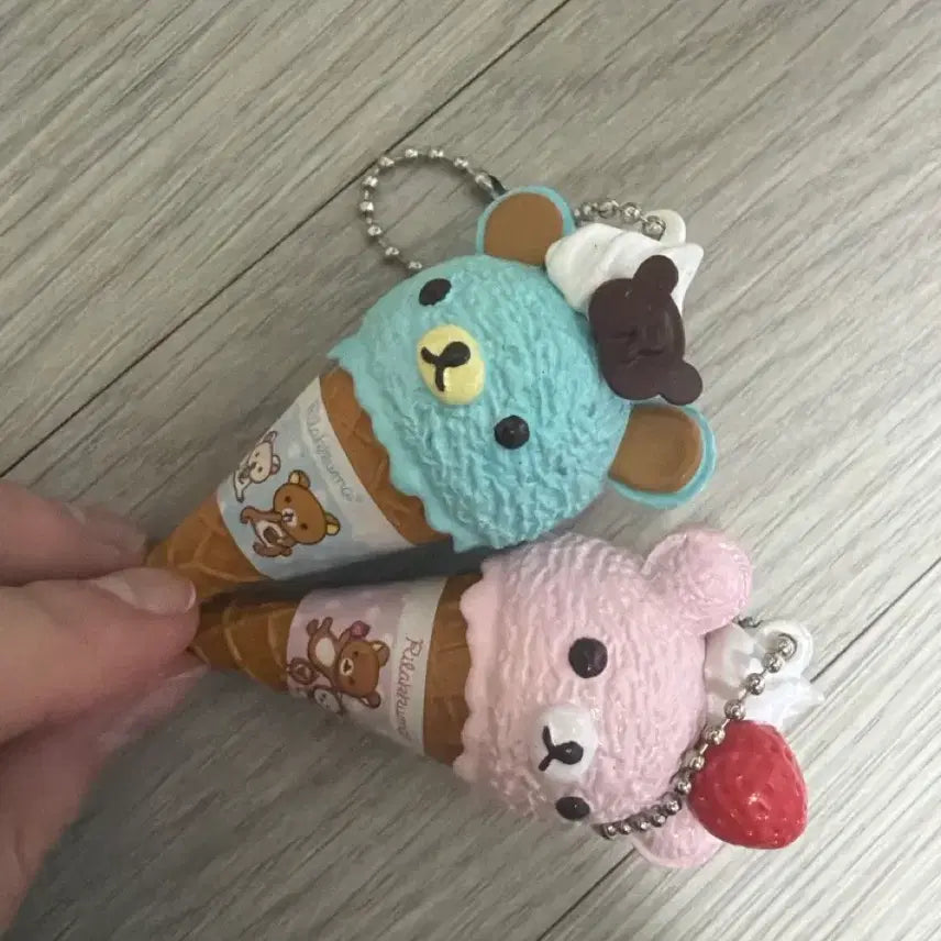 [BUNJANG] Rilakkuma Ice Cream Plush Keyring Set / 정품 리락쿠마 아이스크림 인형 키링 세트 일괄(볼펜은 안나옴)