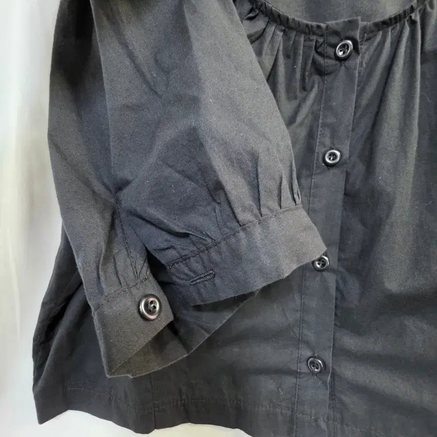 [BUNJANG] ABOUTSOME Square Neck Cropped Black Short Sleeve T-Shirt / ABOUTSOME크롭 스퀘어넥 여성 블랙 반팔 F